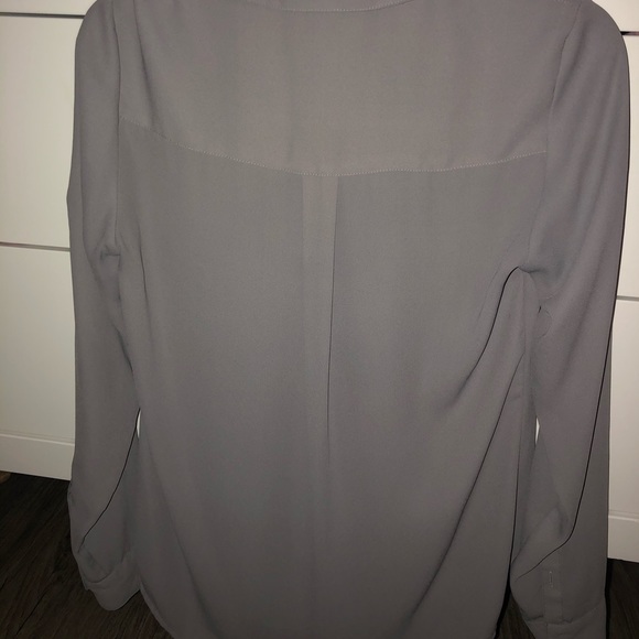 Light grey satin button down - Picture 2 of 2